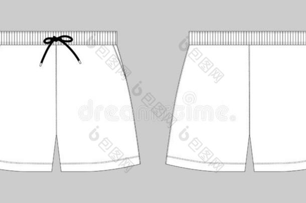技术的草图运动短裤短裤设计样板