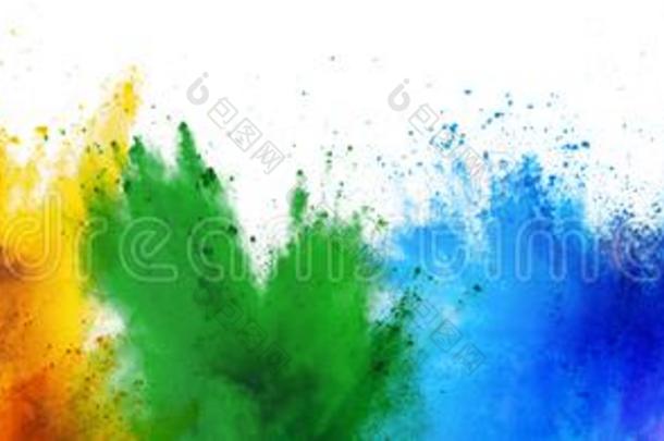 富有色彩的彩虹胡里节颜料颜色粉爆炸隔离的极少的量