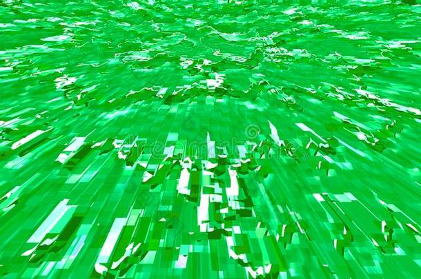 绿色的几何学的不规则碎片形背景.绿色的溅起采用空间