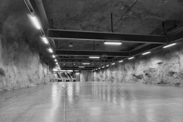 自动扶梯采用斯德哥尔摩地下铁道车站.