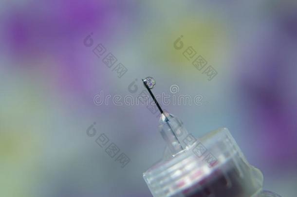 糖尿病胰岛素注射器和针特写镜头.医学注射