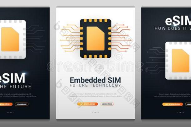 可移动的simul同时卡片,ESIM.可移动的网.科技观念.vectograp矢量图