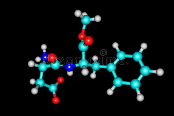 天冬氨酰苯丙氨酸甲酯分子的结构隔离的向黑的