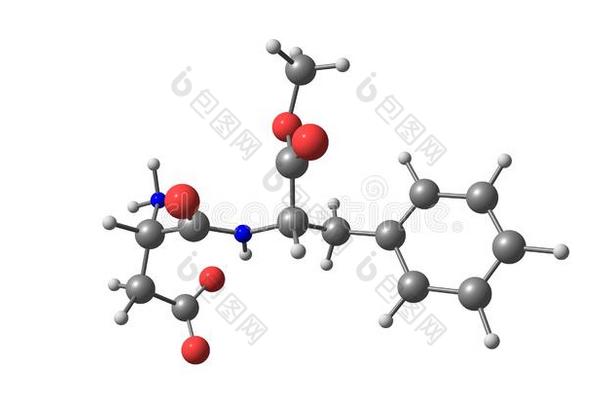 天冬氨酰苯丙氨酸甲酯分子的结构隔离的向白色的