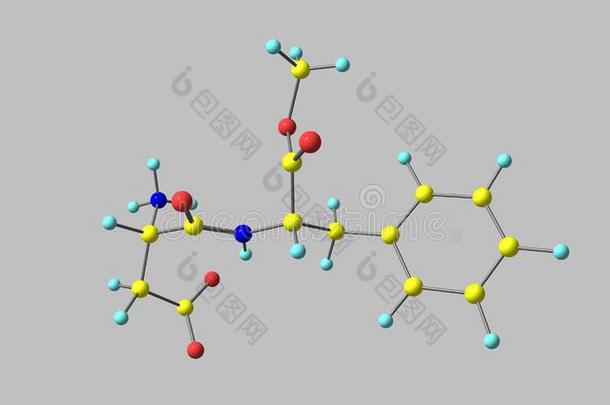 天冬氨酰苯丙氨酸甲酯分子的<strong>结构</strong>隔离的向灰色的