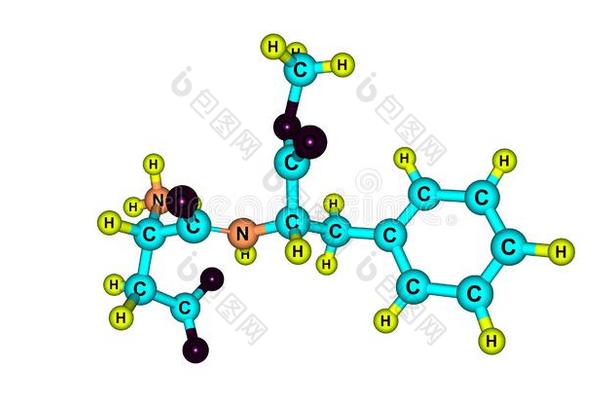 天冬氨酰苯丙氨酸甲酯分子的结构隔离的向白色的