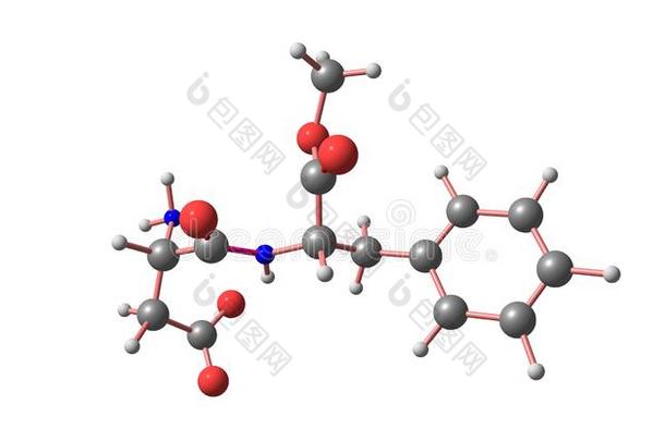 天冬氨酰苯丙氨酸甲酯分子的<strong>结构</strong>隔离的向白色的