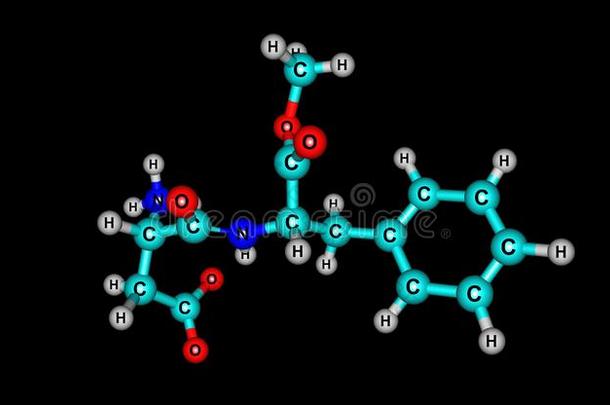 天冬氨酰苯丙氨酸甲酯分子的<strong>结构</strong>隔离的向黑的