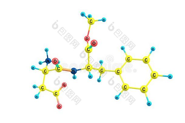 天冬氨酰苯丙氨酸甲酯分子的<strong>结构</strong>隔离的向白色的