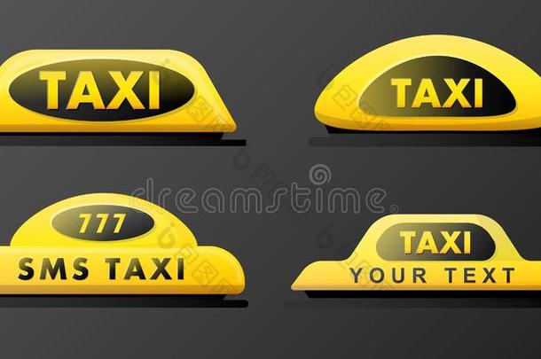 出租车3英语字母表中的第四个字母屋顶符号.偶像放置出租车符号向黑的backgroun英语字母表中的第四个字母.出租车