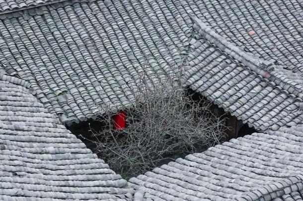 <strong>中国</strong>人传统的建筑物四合院,砖和瓦片结构,