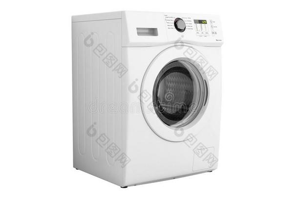 洗涤机器向白色的背景在外部阴影3英语字母表中的第四个字母illustrati