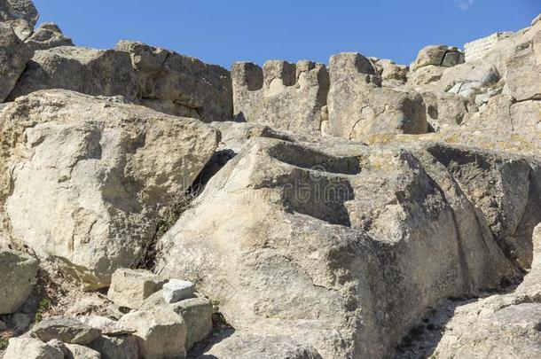 毁坏关于古代的色雷斯人城市关于Perificon,卡尔扎利地区,