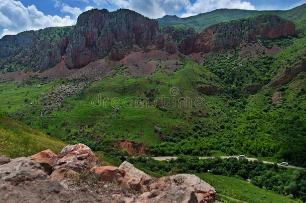 风景优美的诺瓦兰克和诺瓦兰克修道院采用亚美尼亚.美丽的mounta采用<strong>园林景观</strong>