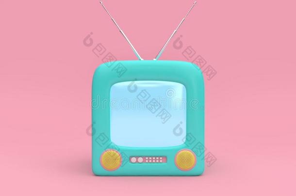 漫画老的电视最小的粉红色的背景科技康塞普