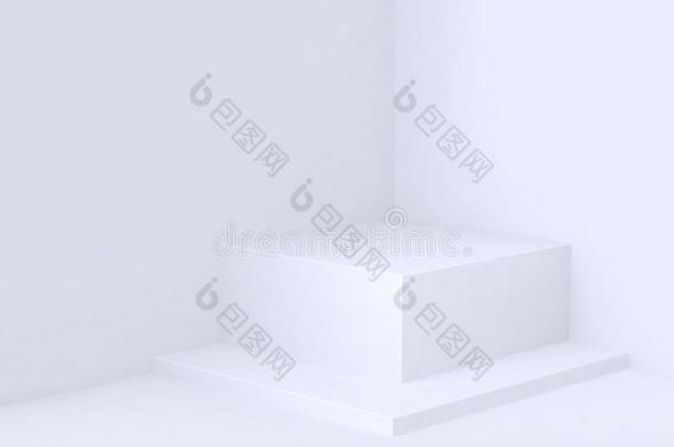 最小的白色的背景墙角落抽象的几何学的形状square平方