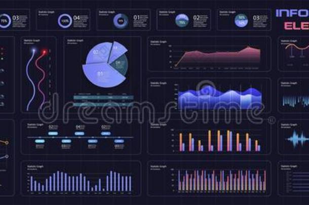 现代的聪明的信息图图表趋势界面.一放置关于