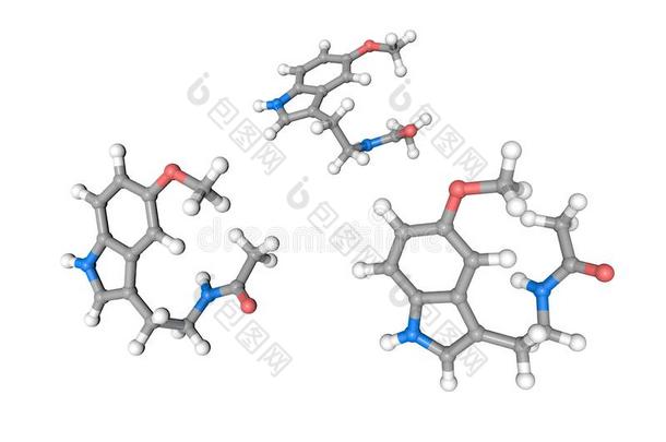 分子的结构关于褪黑激素.原子是表现同样地球体