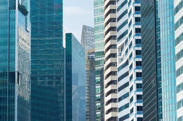 商业新加坡城市风光照片,摩天大楼,建筑学