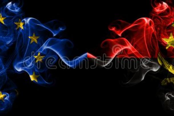 欧洲的同盟versus对安哥拉棉毛呢,安哥拉棉毛呢n烟旗放置面在旁边sidereal星的
