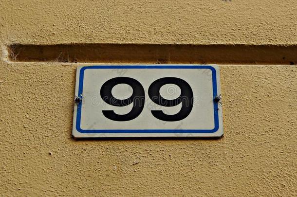 意大利:路信号数字<strong>99</strong>num.九十-num.九.