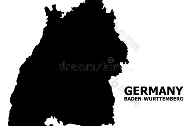 矢量平的地图关于巴登-符腾堡国家和名字