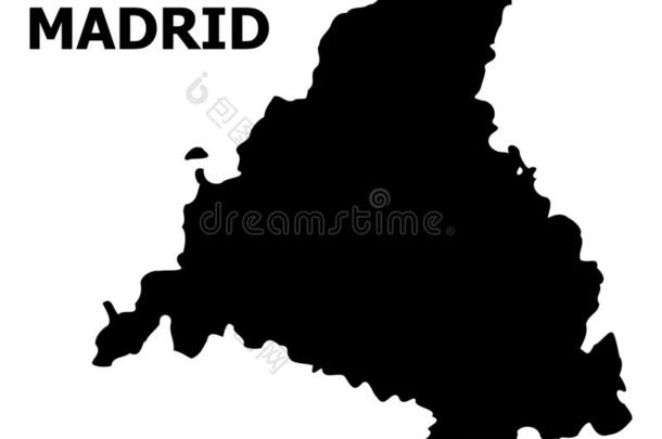 矢量平的地图关于马德里省份和名字