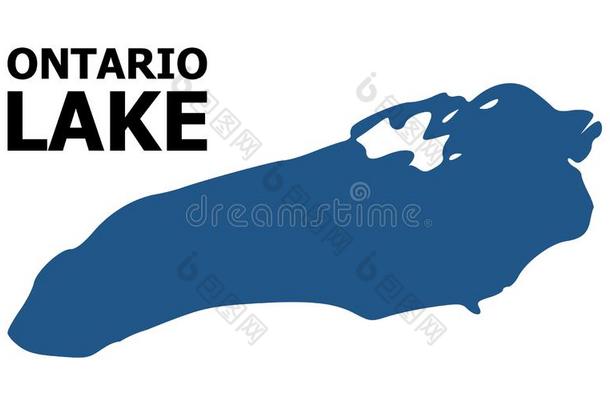 矢量平的地图关于安大略湖湖和标题