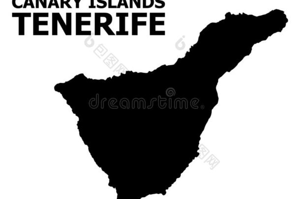 矢量平的地图关于特内里费岛岛和名字