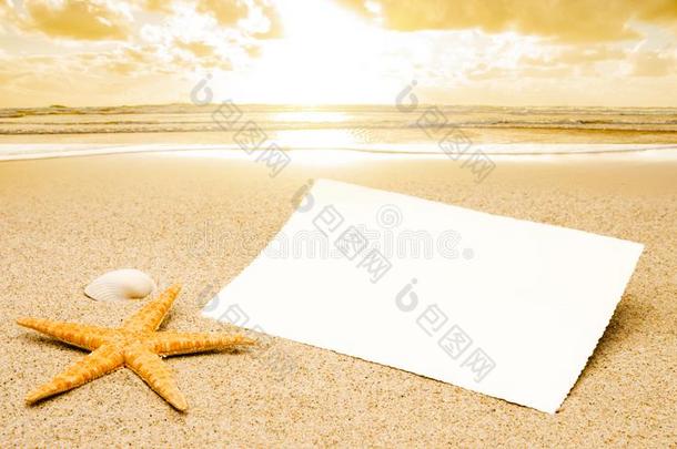 明信片在海滩