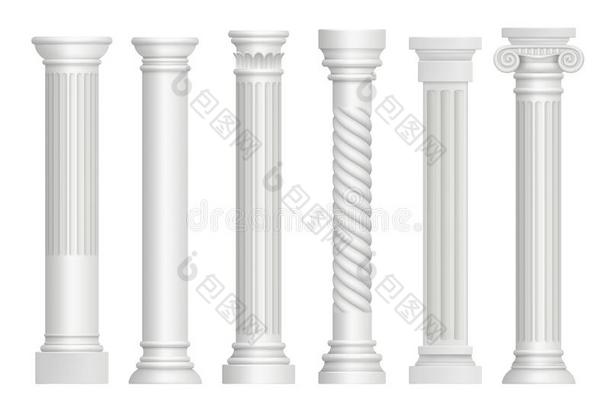 古老的柱.希腊人历史的罗马典型的柱矢量关于