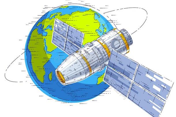 空间车站飞行的轨道的飞行大约地球,宇宙飞船休闲健身中心
