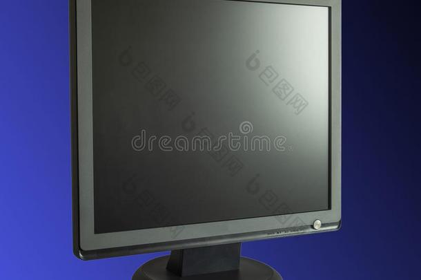 pers向alcomputer个人计算机显示屏和正方形屏幕向蓝色背景