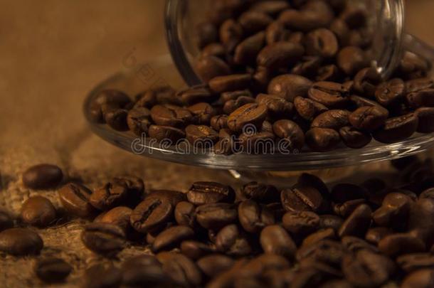 咖啡豆杯子和咖啡豆豆芳香的咖啡豆