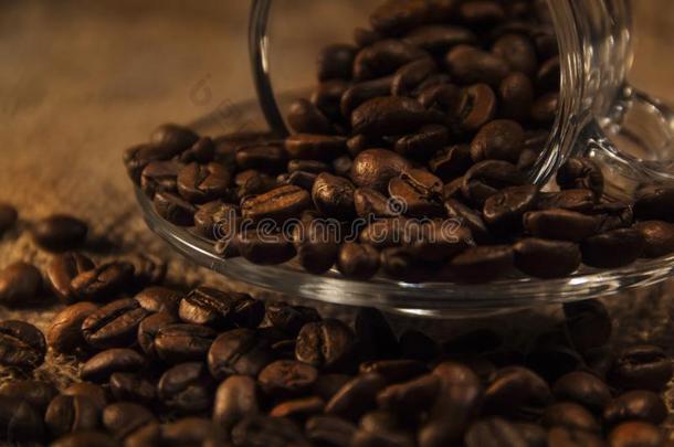 咖啡豆杯子和咖啡豆豆芳香的咖啡豆