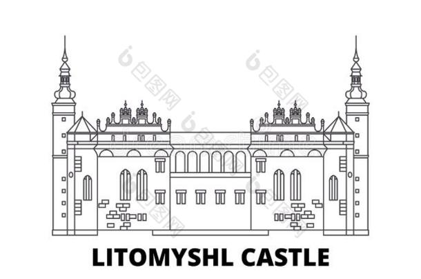 捷克人共和国,Litomysl<strong>城堡线条</strong>旅行sky<strong>线条</strong>放置.捷克人英语字母表的第18个字母