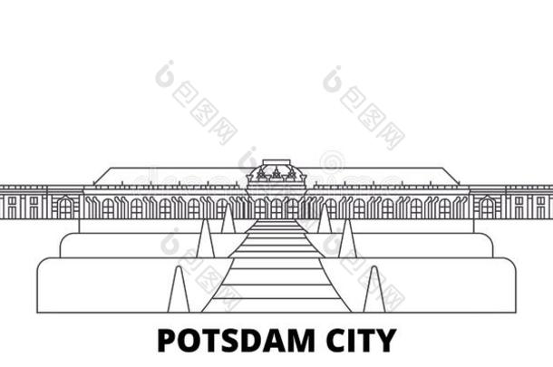 德国,波茨坦城市线条旅行sky线条放置.德国,波茨坦