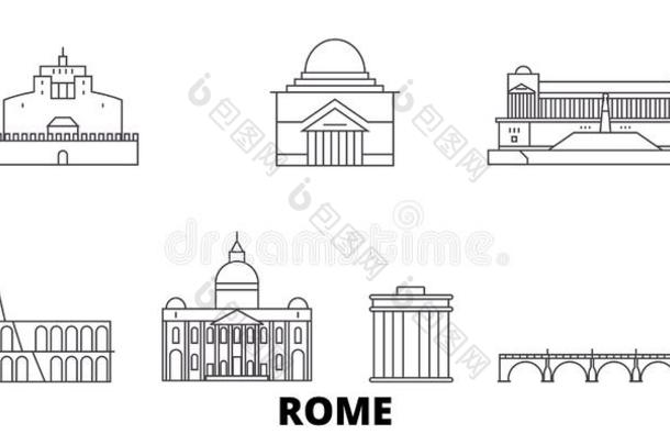 意大利,罗马城市线条旅行sky线条放置.意大利,罗马城市外利