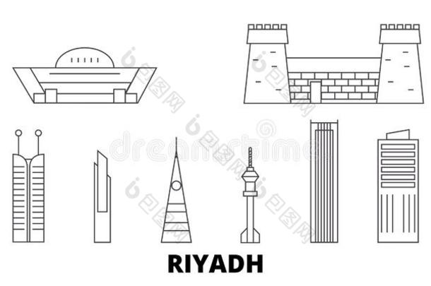 沙特阿拉伯国家的阿拉伯半岛,利雅得线条旅行sky线条放置.沙特阿拉伯国家的阿拉伯半岛,瑞亚