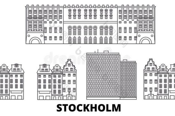 瑞典,斯德哥尔摩<strong>城市线条</strong>旅行sky<strong>线条</strong>放置.瑞典,斯托克霍尔