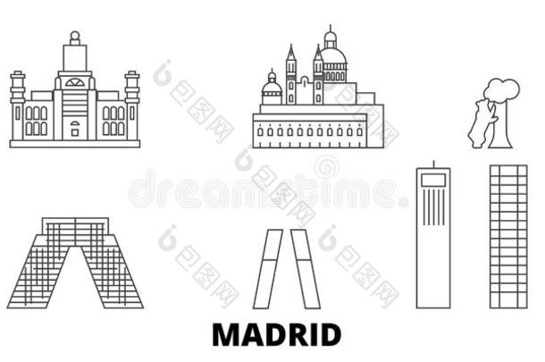 西班牙,马德里<strong>城市线条</strong>旅行sky<strong>线条</strong>放置.西班牙,马德里<strong>城市</strong>英语字母表的第15个字母