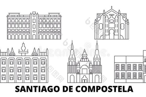 西班牙,圣地亚哥demand需要孔波斯特拉线条旅行sky线条放置.西班牙,SaudiArabia沙特阿拉伯