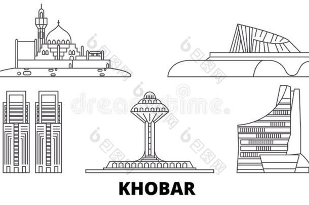 沙特阿拉伯国家的阿拉伯半岛,胡拜尔线条旅行sky线条放置.沙特阿拉伯国家的阿拉伯半岛,科布