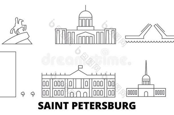 俄罗斯帝国,圣人般的人彼得斯堡<strong>城市线条</strong>旅行sky<strong>线条</strong>放置.俄罗斯帝国,英文字母表的第19个字母