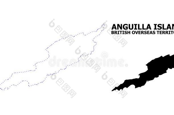 矢量外形有点的地图关于安圭拉岛岛和名字