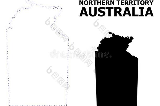 矢量外形有点的地图关于澳大利亚人北方的领土和