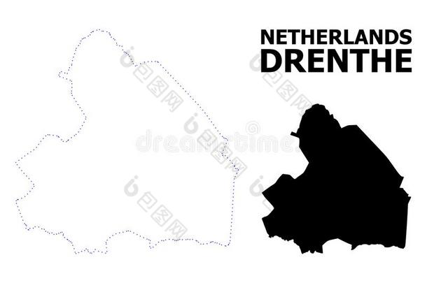 矢量外形有点的地图关于德伦特省份和标题