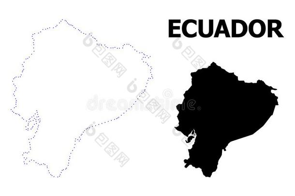 矢量外形有点的地图关于厄瓜多尔和名字
