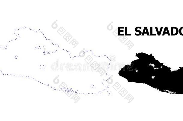 矢量外形有点的地图关于elevation仰角萨尔瓦多和标题