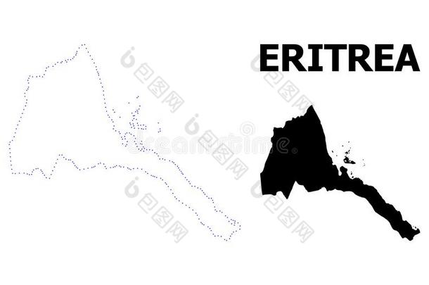 矢量外形有点的地图关于厄立特里亚和标题